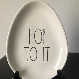 Rae Dunn "Hop To It" Egg Plate